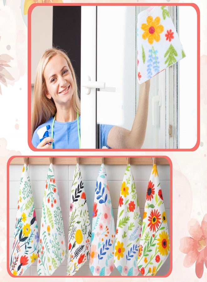 Tegeme 36pcs Floral Reusable Paper Towels Roll 11.81 x 11.81 Inches Washable Paperless Cotton Kitchen Towels Bulk for Kitchen Bathroom - Image 5